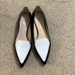 Cole Haan black white leather loafers